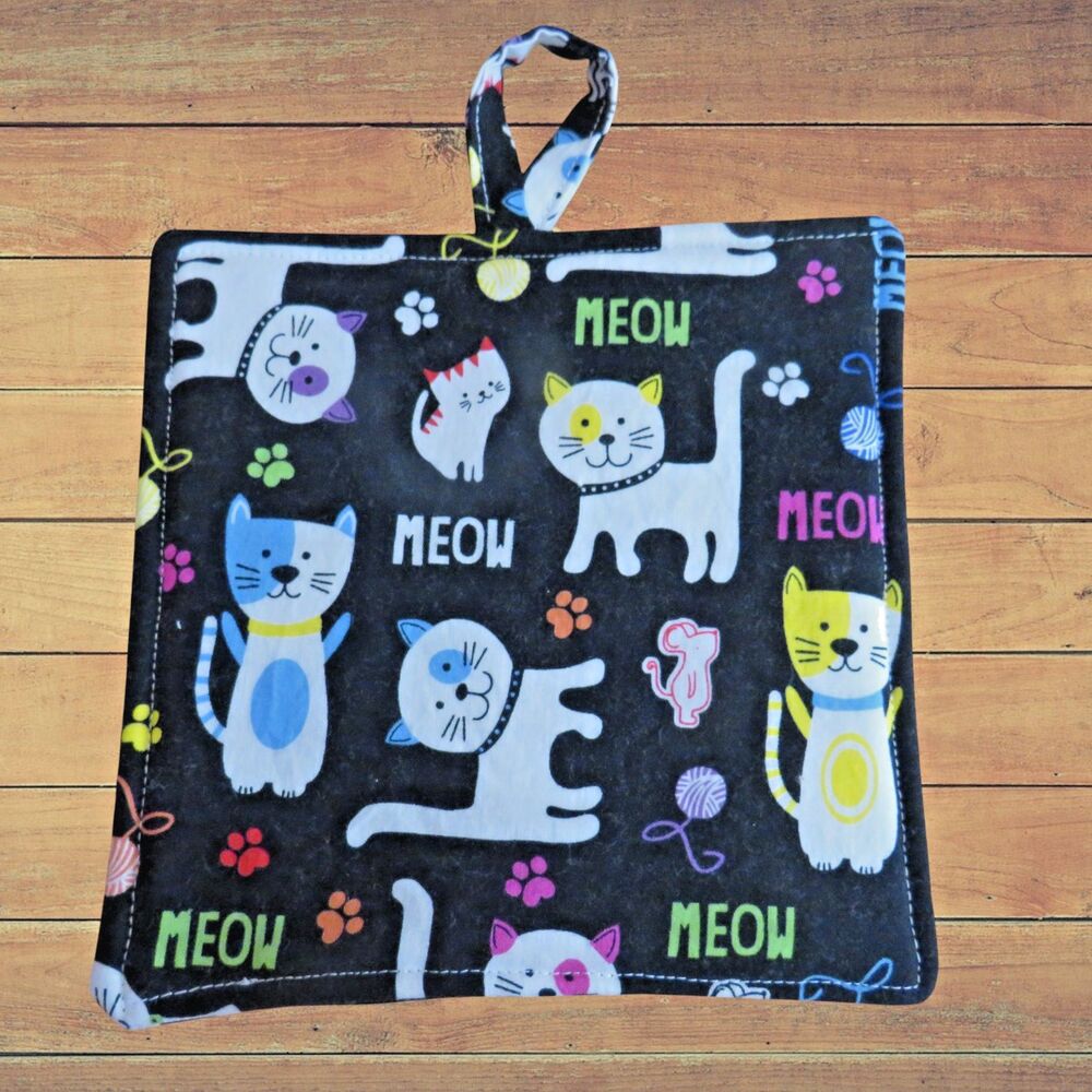 Handmade Potholder, Cats and Kittens